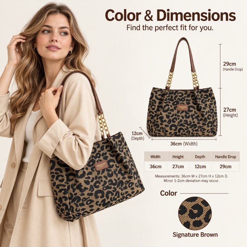 🎁2026 New Arrivals - 70% OFF🎒Retro Leopard Print Tote Bag for Women