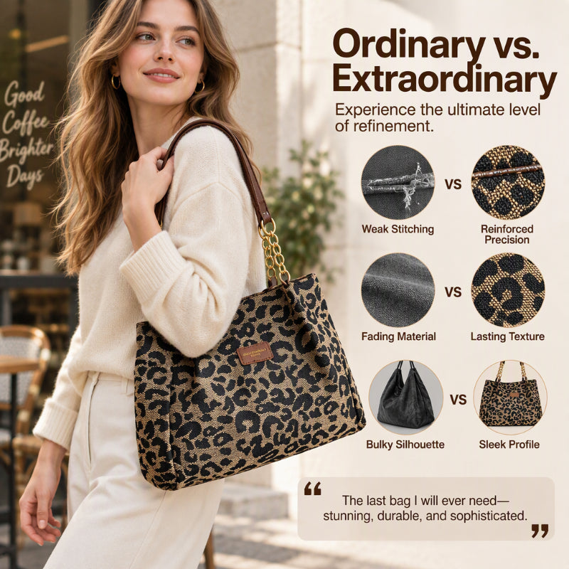 🎁2026 New Arrivals - 70% OFF🎒Retro Leopard Print Tote Bag for Women