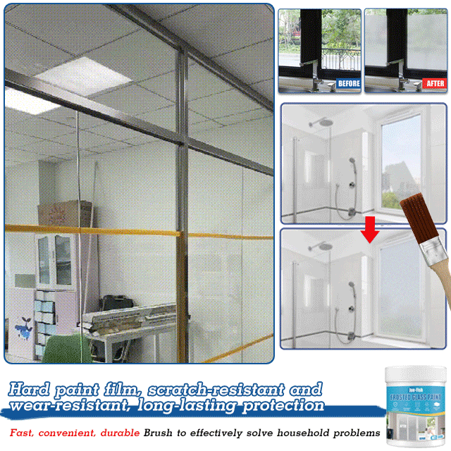 🍃SPRING HOT SALE 49% OFF🍃Waterproof Frosted Glass Paint for Door & Window with Brush